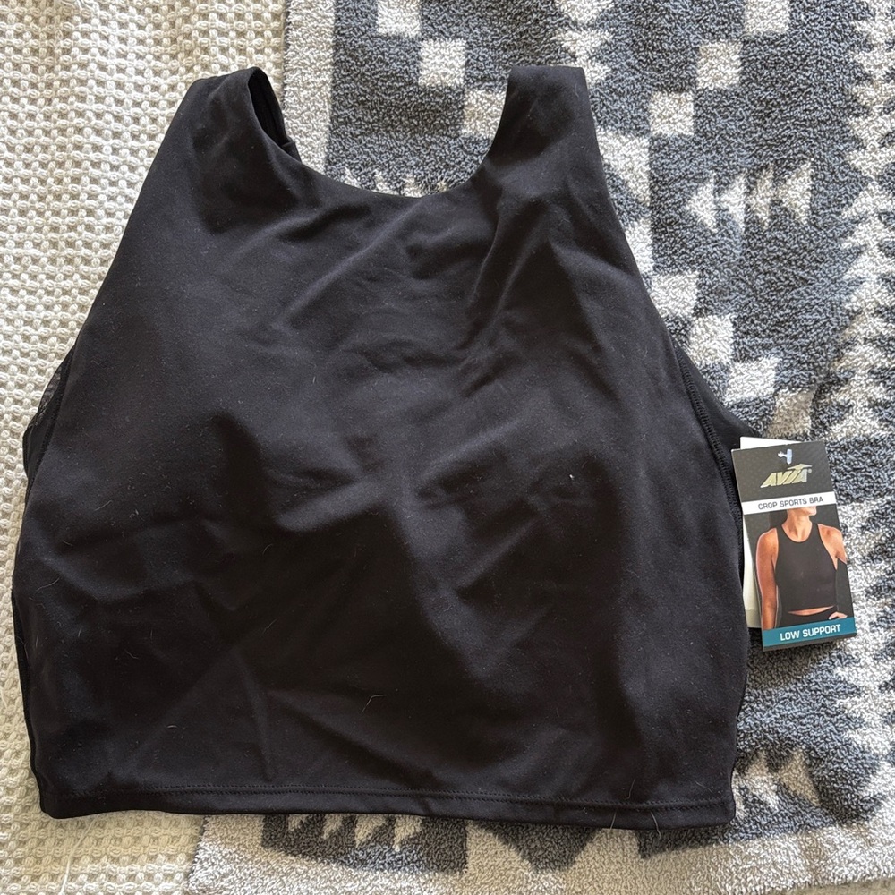 Avia Black High Neck Crop Sports Bra